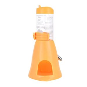 Hamster Automatic Water Bottle Drinking Feeder Dispenser Bottle 80ML with Food Feeder Station bowl Pet Container for Small Animals(Yellow)