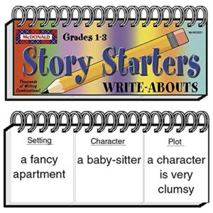 mcdonald publishing mc-w2021 story starters write-abouts booklet, grade: 1 to 3, 0.6" height, 8.9" wide, 3.4" length
