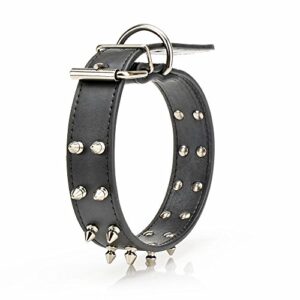 Benala 20-22" Large Spikes Leather Dog Collars Studded Dog Collar Medium Or Large Pet Collar Adjustable