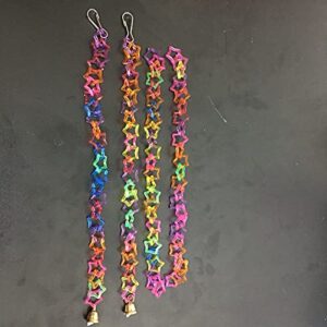 Power of Dream Star Shape Clear Color Chain Links Plastic Neon Toy Parrot Bird Kid DIY 100pcs