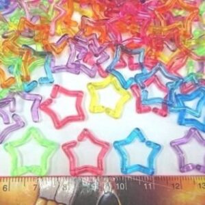 Power of Dream Star Shape Clear Color Chain Links Plastic Neon Toy Parrot Bird Kid DIY 100pcs