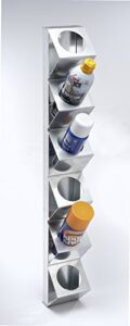 vertical space saving aerosol spray paint can storage system rack shelf organizer - made in usa - garage home workshop - wall mounted - holds 6 cans