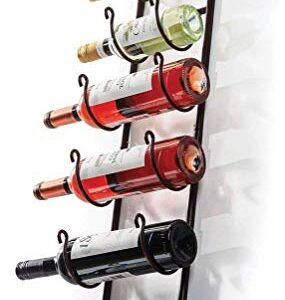 towel rack and wine rack - Bronze wall wine rack - wall mounted wine rack fits up 6 level wine bottles and many towels - fits as bathroom towel holder, or towel hanger, or a cap rack - By Sagler