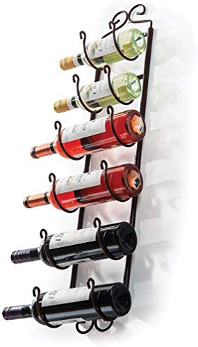 towel rack and wine rack - Bronze wall wine rack - wall mounted wine rack fits up 6 level wine bottles and many towels - fits as bathroom towel holder, or towel hanger, or a cap rack - By Sagler