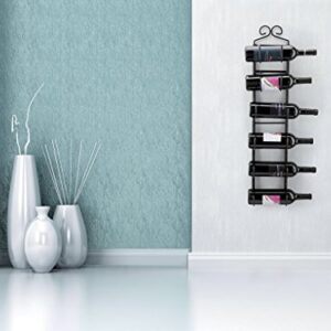 towel rack and wine rack - Bronze wall wine rack - wall mounted wine rack fits up 6 level wine bottles and many towels - fits as bathroom towel holder, or towel hanger, or a cap rack - By Sagler