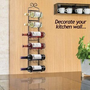 towel rack and wine rack - Bronze wall wine rack - wall mounted wine rack fits up 6 level wine bottles and many towels - fits as bathroom towel holder, or towel hanger, or a cap rack - By Sagler