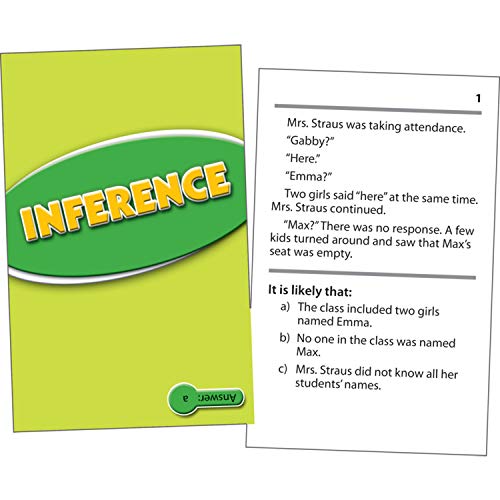 Edupress EP-3400 Inference Practice Cards, Level: 5.0 to 6.5, 0.75" Height, 3.79" Wide, 6.5" Length (52 Card per Package), Medium