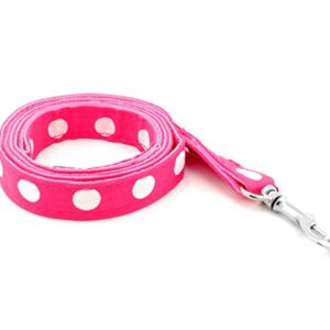 SELMAI Brother cat Dog Small Dog Harness Pink Leash Set Ladies Polka Dot Vest Mesh Padded Lead for Pet Cat Puppy Girls S