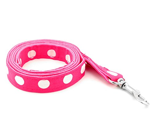 SELMAI Brother cat Dog Small Dog Harness Pink Leash Set Ladies Polka Dot Vest Mesh Padded Lead for Pet Cat Puppy Girls S