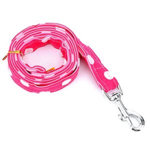 SELMAI Brother cat Dog Small Dog Harness Pink Leash Set Ladies Polka Dot Vest Mesh Padded Lead for Pet Cat Puppy Girls S