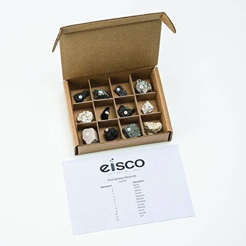 Eisco Igneous Rocks Kit - Contains 12 specimens Measuring Approx. 1" (3cm)