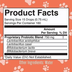 Dog Probiotic | USDA Organic Probiotic Dog | Probiotic for Dogs | Dog Probiotic for Digestive Support | Supplement for Gut Health & Beneficial Bacteria | Vegan | Non-GMO | Gluten Free | 4 Fl Oz