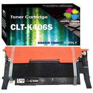 (black pack of 1) green toner supply compatible for clt-k406s toner cartridge clt-406s clt406s black cartridge for clp-365 clp-365w clx-3305fn clx-3305fw clx-3305w printer
