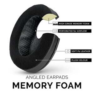 BRAINWAVZ Angled Memory Foam Earpad - Suitable for Large Over The Ear Headphones - AKG, HifiMan, ATH, Philips, Fostex (Hybrid)
