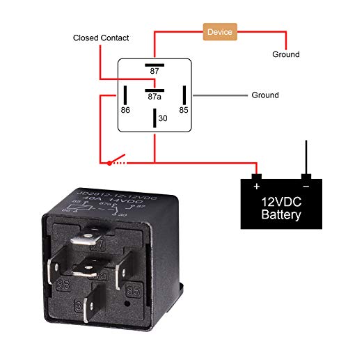 EHDIS 12V Motor Relay 5 Pin Coil 40amp Spdt Model No.: JD2912-1Z-12VDC 40A 14VDC, Contactor Relay Switch Power, Auto Switches & Starters, 2 Pack