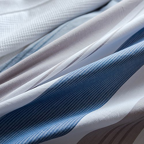 Merryfeel Cotton Duvet Cover Set,100% Cotton Yarn Dyed Striped Duvet Cover Set,3 Pieces Bedding Set -King