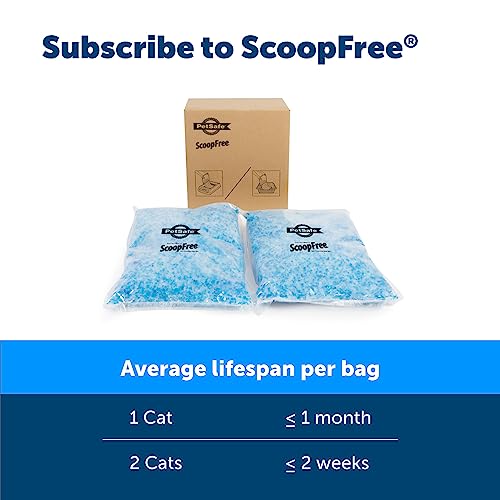 PetSafe ScoopFree Premium Blue Crystal Litter, 2-Pack – Includes 2 Bags of Lightly Scented Litter – Absorbs Odors 5x Faster than Clay Clumping – Low Tracking for Less Mess – Lasts up to a Month