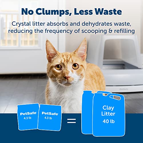 PetSafe ScoopFree Premium Blue Crystal Litter, 2-Pack – Includes 2 Bags of Lightly Scented Litter – Absorbs Odors 5x Faster than Clay Clumping – Low Tracking for Less Mess – Lasts up to a Month