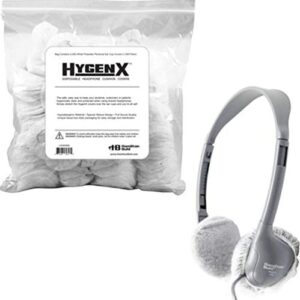hamiltonbuhl x19hspwhb hygenx 2.5" sanitary ear cushion covers, white for on-ear headphones and headsets; convenient, resealable bulk bag with 1000 pairs (total of 2000 individual covers)
