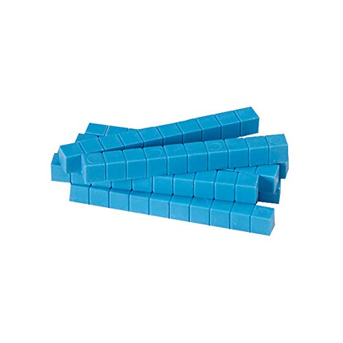 hand2mind Blue Plastic Base Ten Blocks Rods Set, Place Value Blocks, Counting Cubes for Kids Math, Base Ten Blocks Classroom Set, Math Blocks Kindergarten, Base 10 Math Manipulatives (Set of 50)