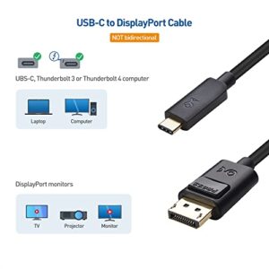 Cable Matters USB C to DisplayPort 1.4 Cable 6 ft, Support 8K 60Hz / 4K 144Hz (USB-C to DisplayPort, USB C to DP Cable) in Black - Thunderbolt 4 /USB4 /Thunderbolt 3 Compatible with MacBook Pro, XPS