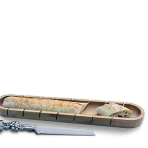 Arthur Court Designs Baguette Board with Grape Pattern Bread Cake Knife 20.6 inch x 6.8 inch x 1.8 inch