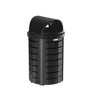 suncast commercial 35 gallon metal outdoor trash can, black