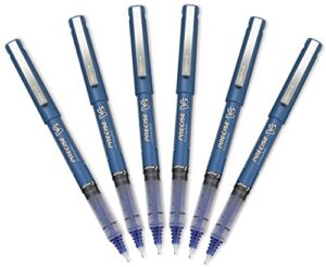 pilot precise v5 stick rolling ball pens, extra fine point, blue ink, pack of 6
