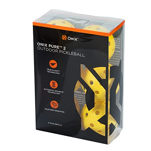 Onix Pure 2 Outdoor Pickleball Balls 3-Pack and 6-Pack Available - USAPA Approved - Optimized for Pickleball