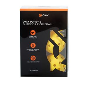 onix pure 2 outdoor pickleball balls 3-pack and 6-pack available - usapa approved - optimized for pickleball