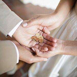 Wedding Unity Coins - Arras de Boda - Heart Shaped Box with Decorative Rhinestone Crystals 78 (Gold)