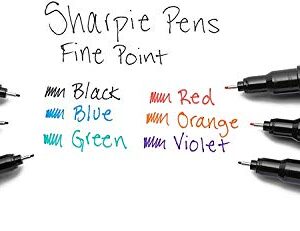 Sharpie 1742659 Fine Point Pens, Blister of 2 Pens, 3 Blisters, Total 6 Pens, Black Quick-drying Ink