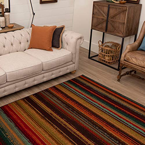 Mohawk Home Avenue Stripe Area Rug, 7'6" x 10', Brown/Tan