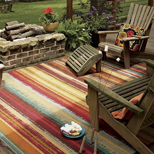 Mohawk Home Avenue Stripe Area Rug, 7'6" x 10', Brown/Tan