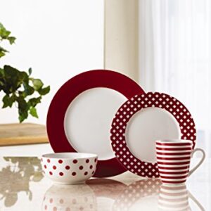 Pfaltzgraff Kenna Red 16-Piece Porcelain Dinnerware Set, Service for 4