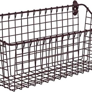 Spectrum Diversified Vintage Extra Large Cabinet & Wall-Mounted Basket for Storage & Organization Rustic Farmhouse Decor, Sturdy Steel Wire Storage Bin, Bronze