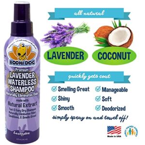 New Waterless Dog Shampoo | Natural Dry Shampoo for Dogs or Cats No Rinse Required | Made with Natural Extracts | Vet Approved Treatment - Made in USA (Lavender, 8 Fl Oz)