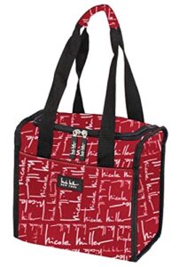 nicole miller 11" insulated lunch box portable cooler bag - signature red