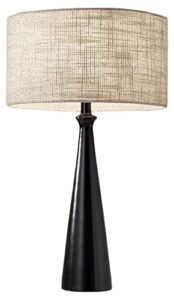 adesso 1517-01 linda 21.5" table lamp, black, smart outlet compatible