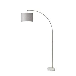 adesso 4249-22 bowery arc lamp, steel, smart outlet compatible, 77"