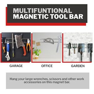 Magnetic Knife Holder, Stainless Steel 18-Inch Magnetic Knife Rack with 6 Removable Hooks, Ergonomic Tool Magnet Bar and Knife Strip with Installation Hardware – Any Kitchen Stuff