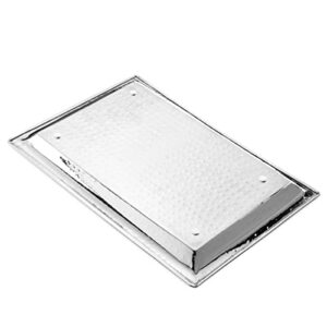 James Scott Rectangle Serving Tray Hammered Stainless Steel, Multipurpose for Kitchen, Dining, Bathroom 11x16 inch