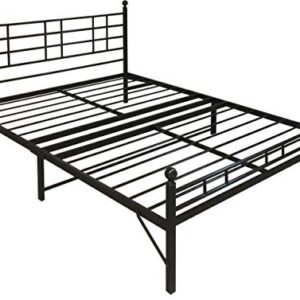 Mellow Allston-Metal Platform Bed with Built-in Slats & Headboard Patented Bifold Easy Assembly, TwinXL, Black