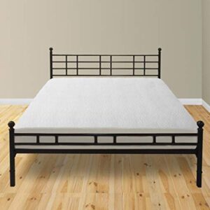 Mellow Allston-Metal Platform Bed with Built-in Slats & Headboard Patented Bifold Easy Assembly, TwinXL, Black