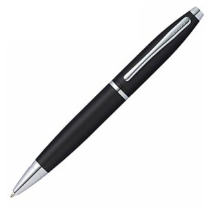 engraved/personalized cross calais ballpoint pen with gift box (chrome/black) - custom engraving - at0112-14