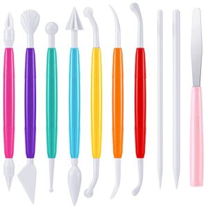 plastic clay tools clay sculpting tools modeling clay tools double head ceramic pottery tool kit cook decorating tools for kids crafts diy shaping and sculpting, assorted colors