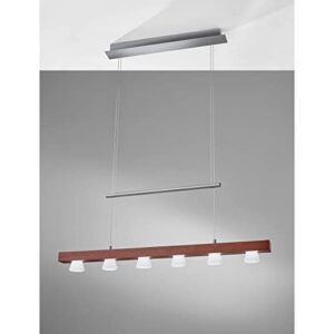 Adesso 3098-15 Burlington 38"-69" LED 6 Light Pendant, Walnut