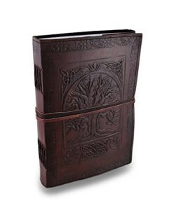 leather journal diary embossed large tree notebook for writing leather diary handmade leather journal gbag (t)