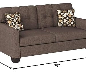 Signature Design by Ashley Tibbee Tufted Modern Sofa with 2 Accent Pillows, Dark Taupe