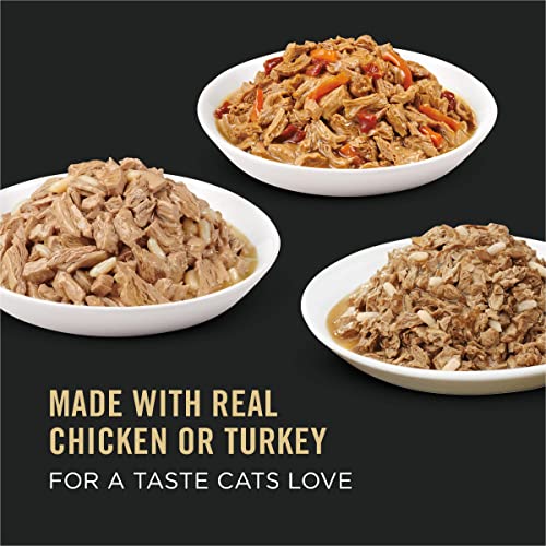 Purina Pro Plan Gravy, High Protein Wet Cat Food Variety Pack, Complete Essentials Chicken and Turkey Favorites - (24) 3 oz. Cans